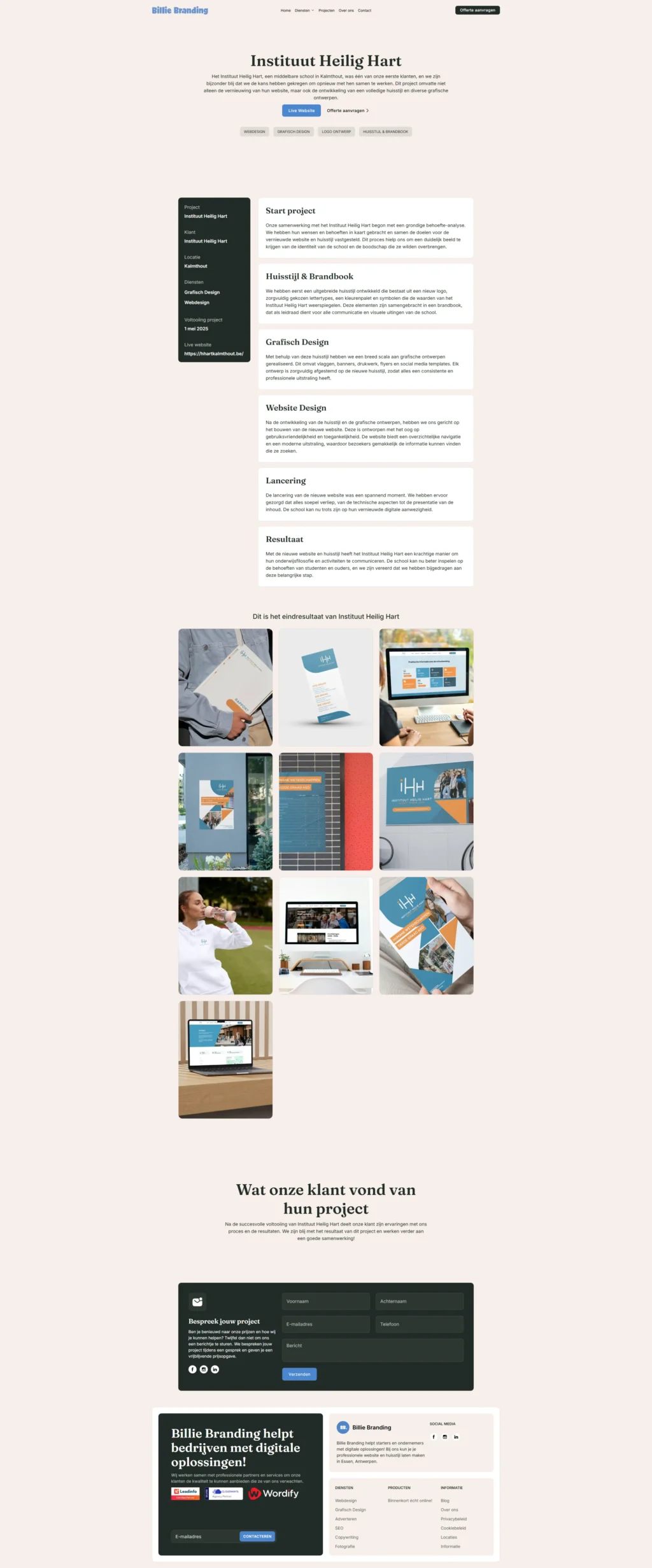 website design for a business, displaying a professional aesthetic with organized content and visual hierarchy.