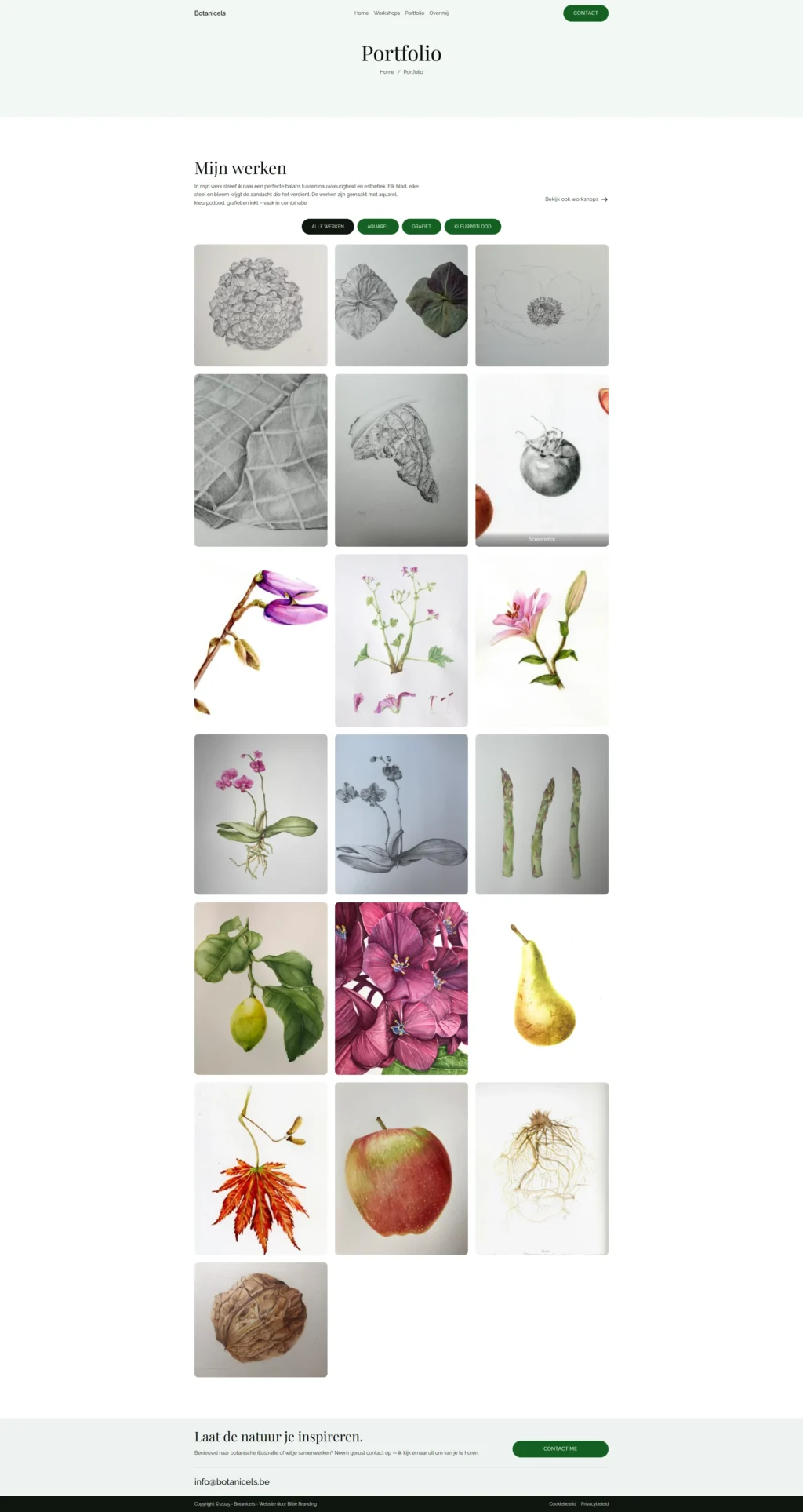A webpage featuring an assortment of various plants and vegetables in a visually appealing layout.