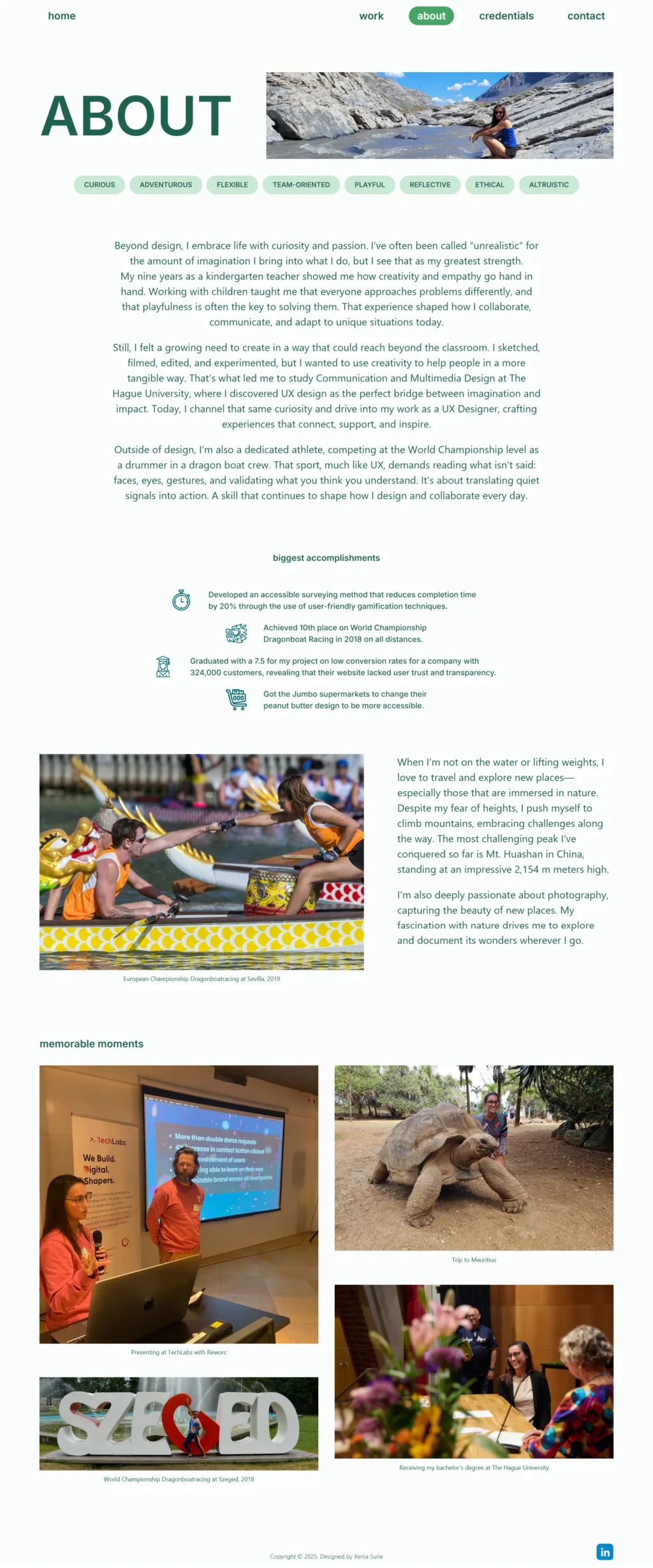 The biography section of the artist, styled by a brand strategy agency to emphasize professional authority and digital growth agency positioning.