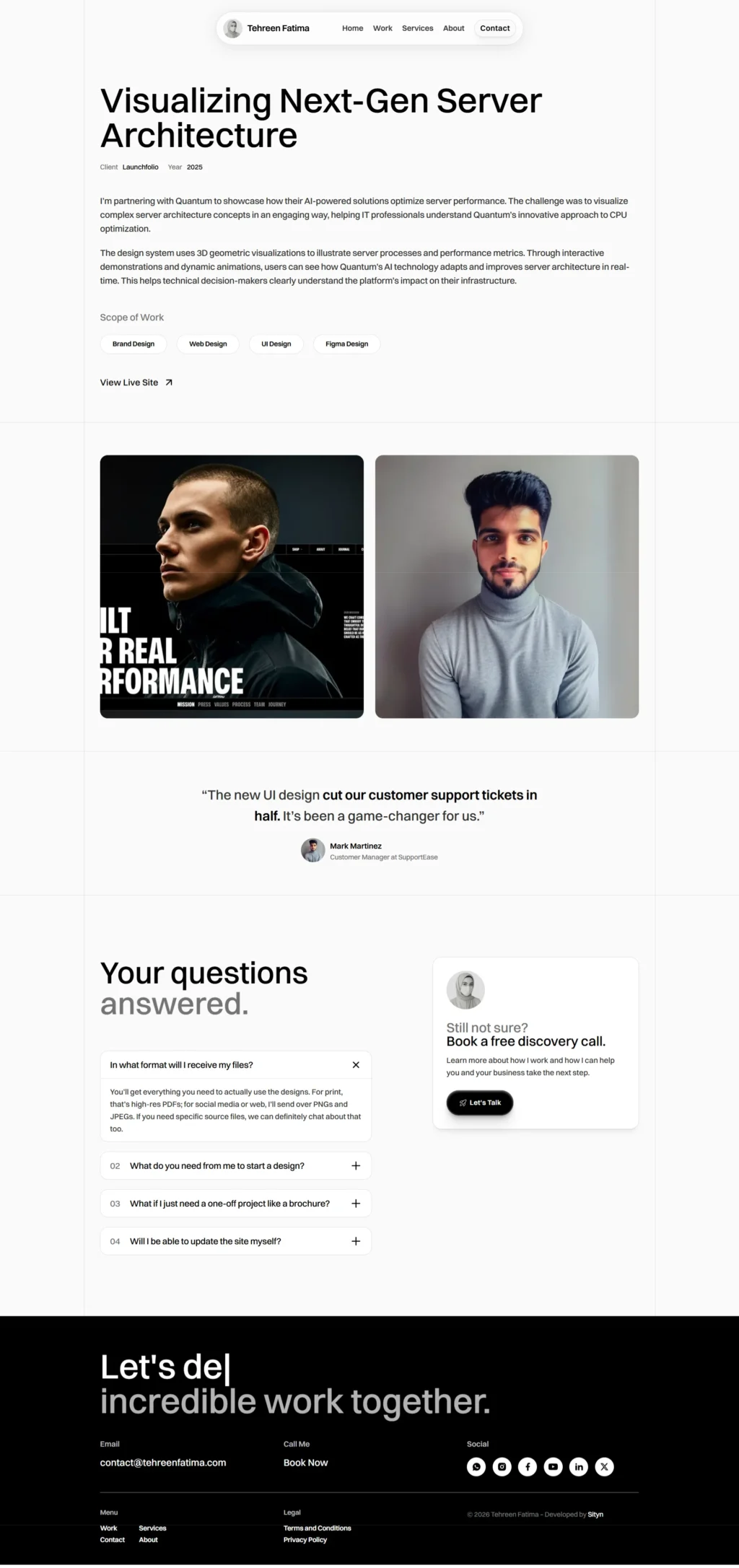 A technical single project template for web design as a service, featuring high-end visual storytelling and clean UI.