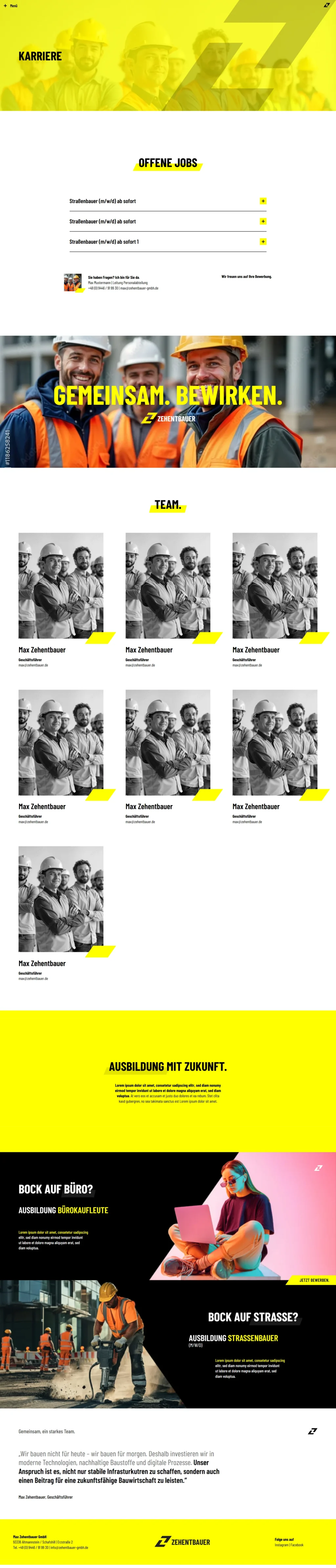 A professional career portal designed for a construction giant, utilizing b2b website trust signals to attract top-tier engineering talent.