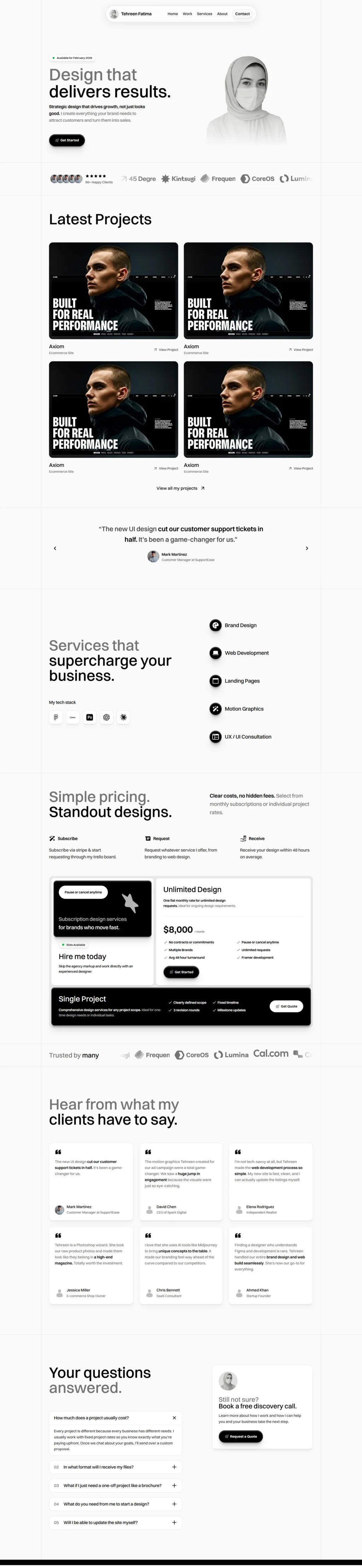 A modern creative homepage preview demonstrating digital branding services and a premium branding services company aesthetic.