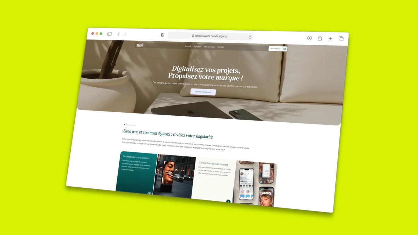 Digital marketing website with modern design elements displayed.